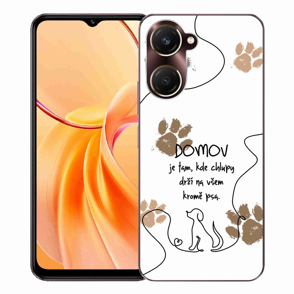 Gél borító mmCase a Vivo Y28s 5G-hez - kutya motívum fehér háttérrel