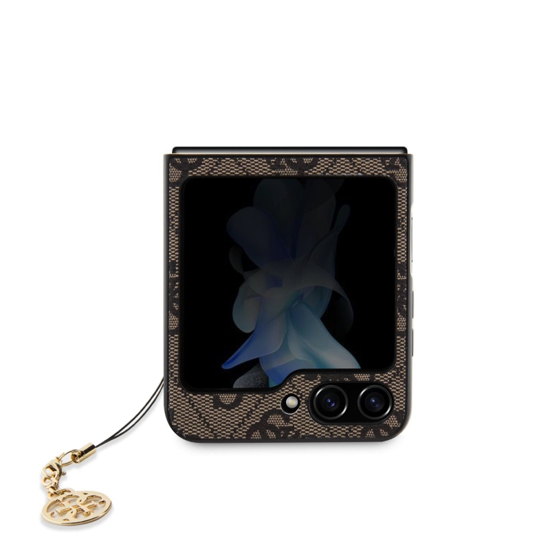 Guess 4G Charms Hátsó borító Samsung Galaxy Z Flip 5 barna