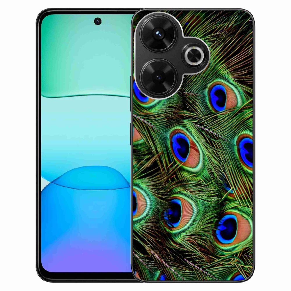 Gél borítás mmCase a Xiaomi Redmi 13 4G/Poco M6 4G - pávatoll - pávatollhoz