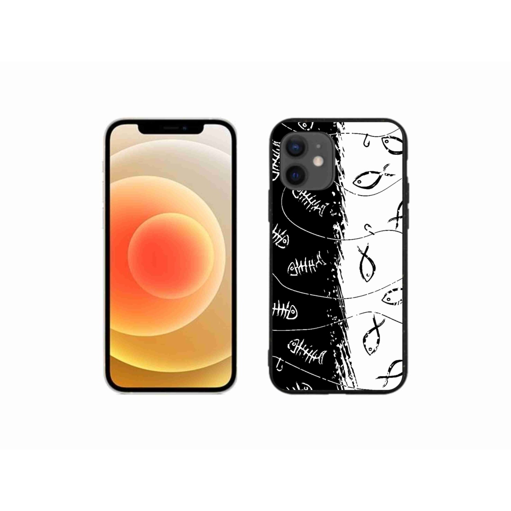 Zselés borítás mmCase iPhone 12 mini készülékhez - csontvázak és halak