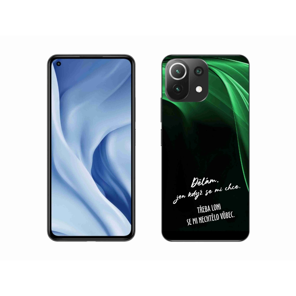 Gél borító mmCase a Xiaomi Mi 11 Lite 4G/5G-hez - vicces szöveg 12 fekete háttérrel