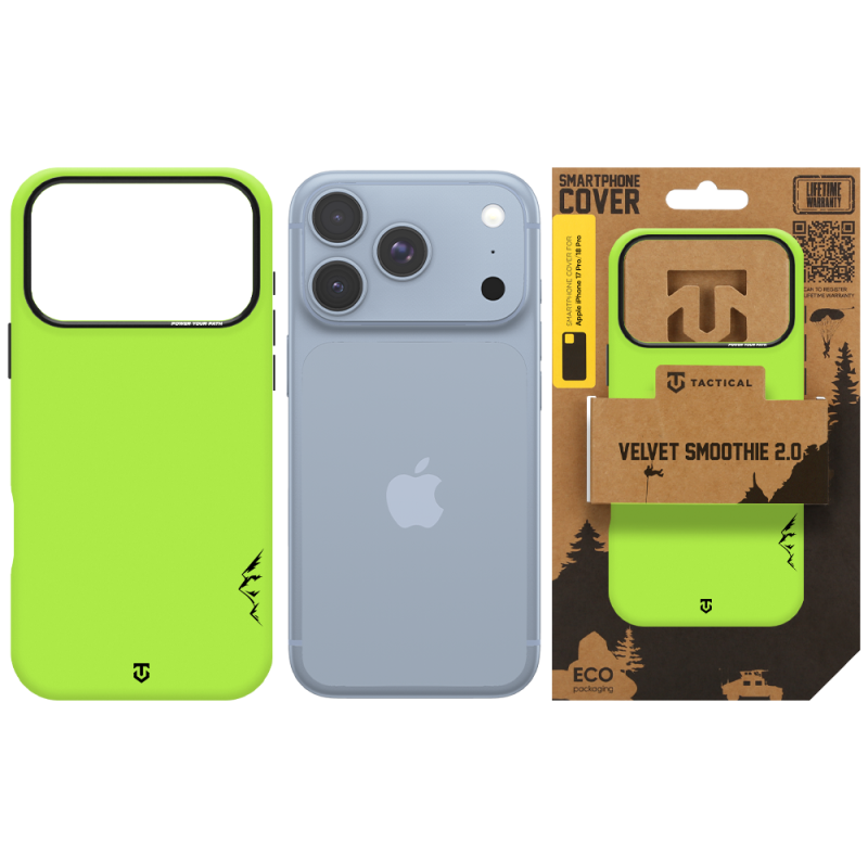 Tactical MagForce Velvet Smoothie 2.0 tok az Apple iPhone 18 Pro/17 Pro készülékhez, avokádó színben