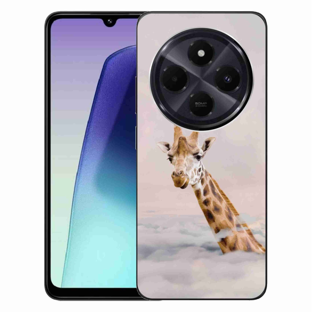 Gél borító mmCase a Xiaomi Redmi 14C/Poco C75-hez - zsiráf a felhőkben
