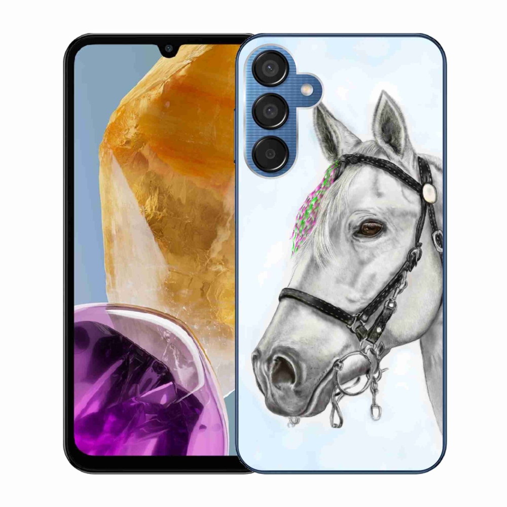 Gél védőhuzat mmCase Samsung Galaxy M15 5G - fehér ló 1