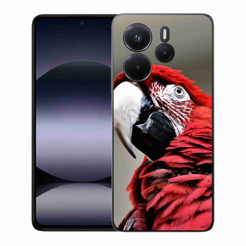 Gél borítás mmCase a Xiaomi Redmi Note 14-hez - papagáj ara piros