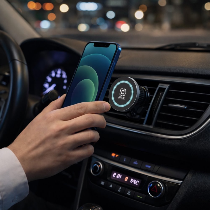 CSOMAG:ME MagNetix Aura vezeték nélküli autós töltőtartó 15W Fekete