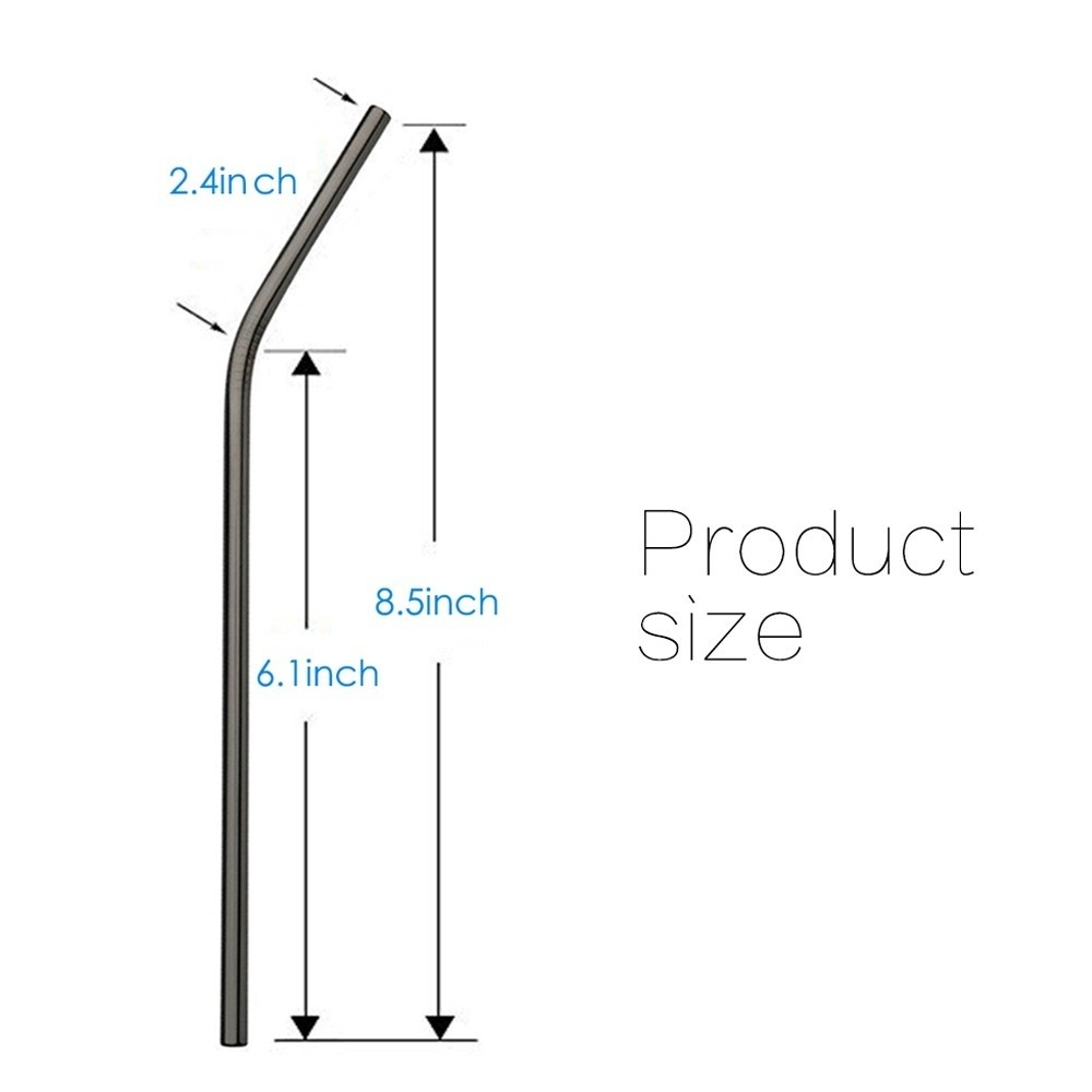 Stílusos, ívelt rozsdamentes acél szívószálak 4 db mindennapi használatra