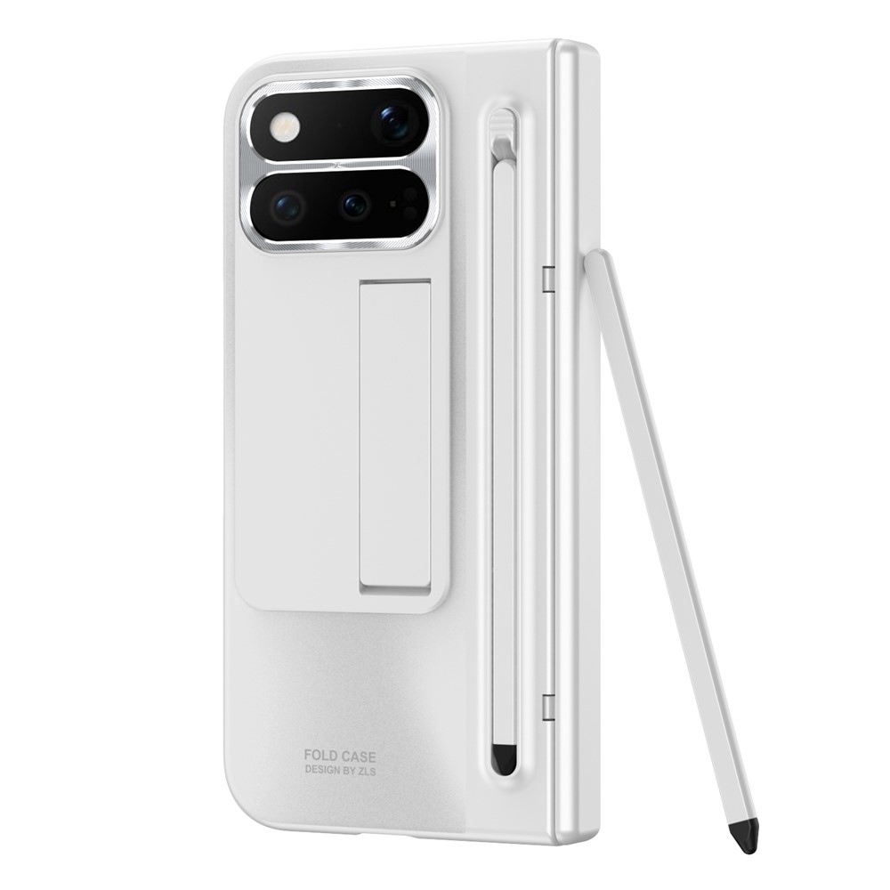 Hinge műanyag tok érintőceruzával és kijelzővédővel a Google Pixel 11 Pro Fold készülékhez – fehér
