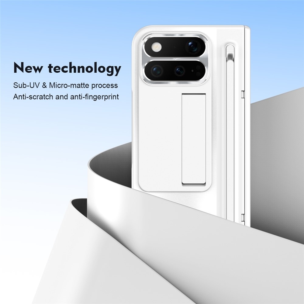 Hinge műanyag tok érintőceruzával és kijelzővédővel a Google Pixel 11 Pro Fold készülékhez – fehér
