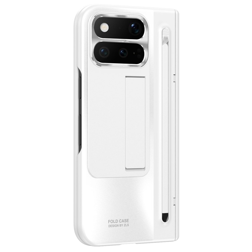 Hinge műanyag tok érintőceruzával és kijelzővédővel a Google Pixel 11 Pro Fold készülékhez – fehér