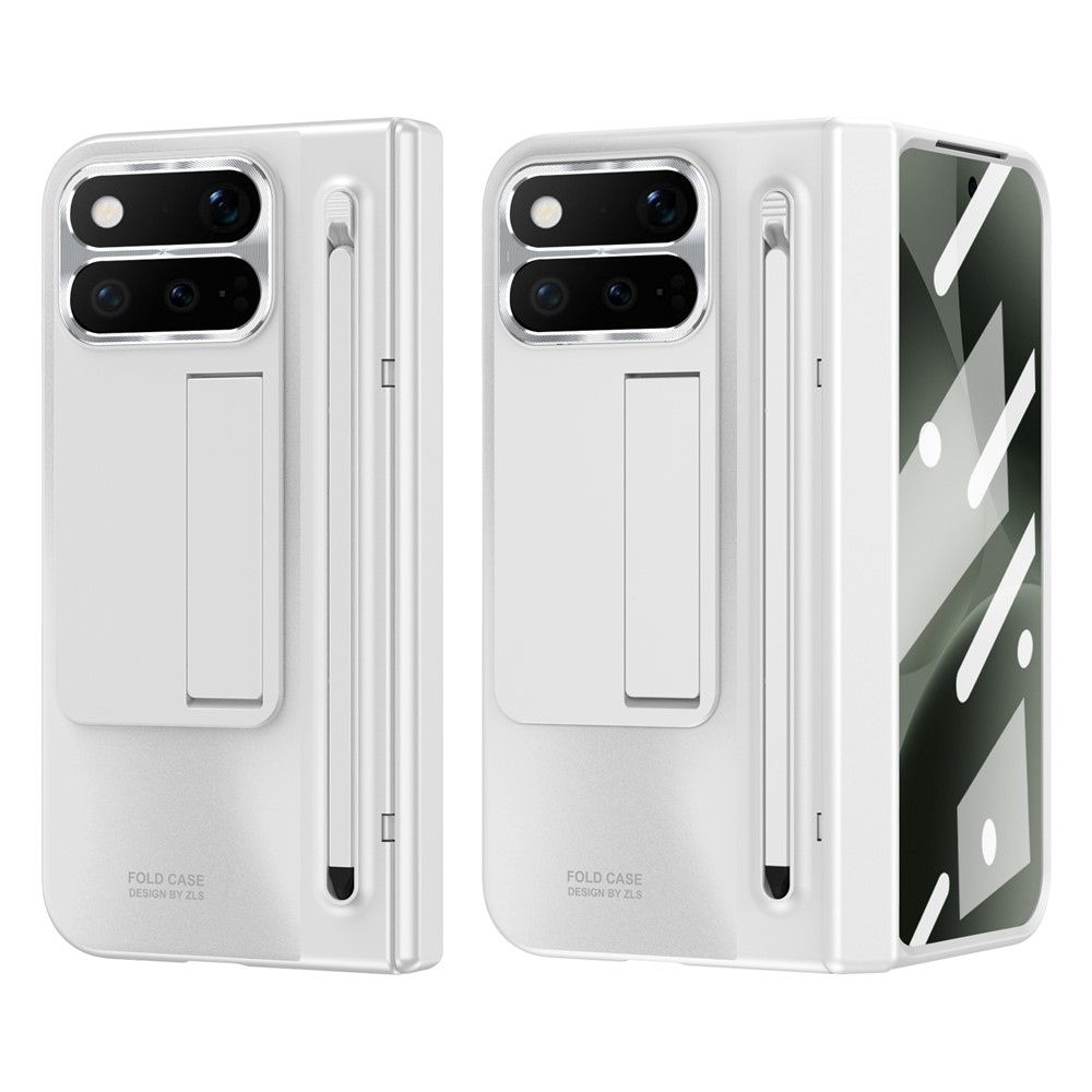 Hinge műanyag tok érintőceruzával és kijelzővédővel a Google Pixel 11 Pro Fold készülékhez – fehér