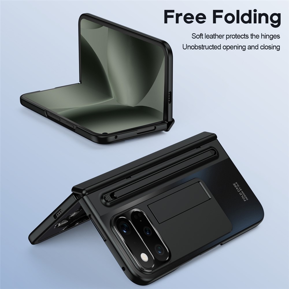 Hinge műanyag tok érintőceruzával és kijelzővédővel a Google Pixel 11 Pro Foldhoz – fekete