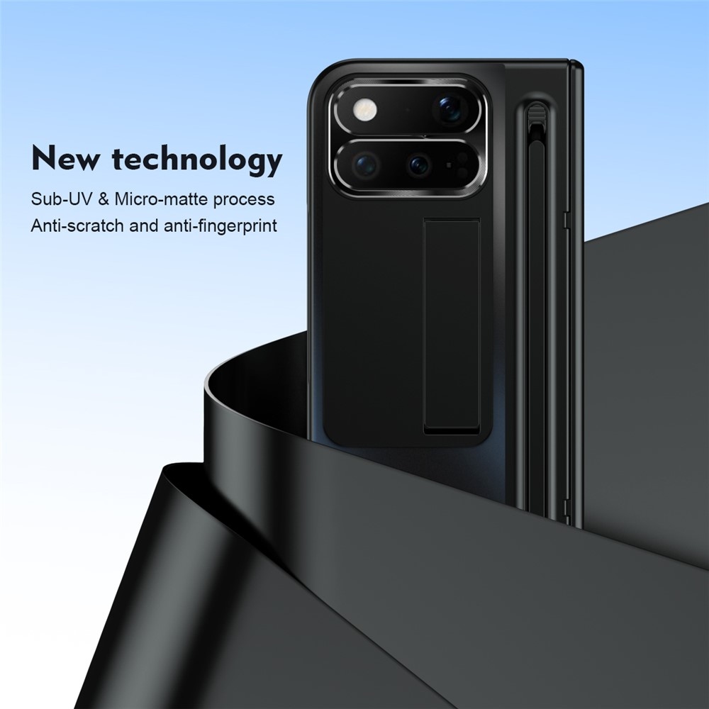 Hinge műanyag tok érintőceruzával és kijelzővédővel a Google Pixel 11 Pro Foldhoz – fekete