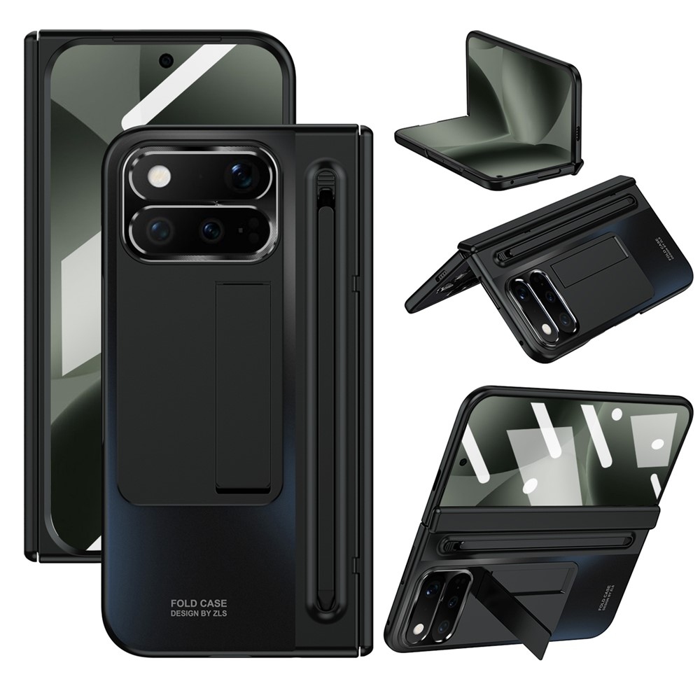 Hinge műanyag tok érintőceruzával és kijelzővédővel a Google Pixel 11 Pro Foldhoz – fekete