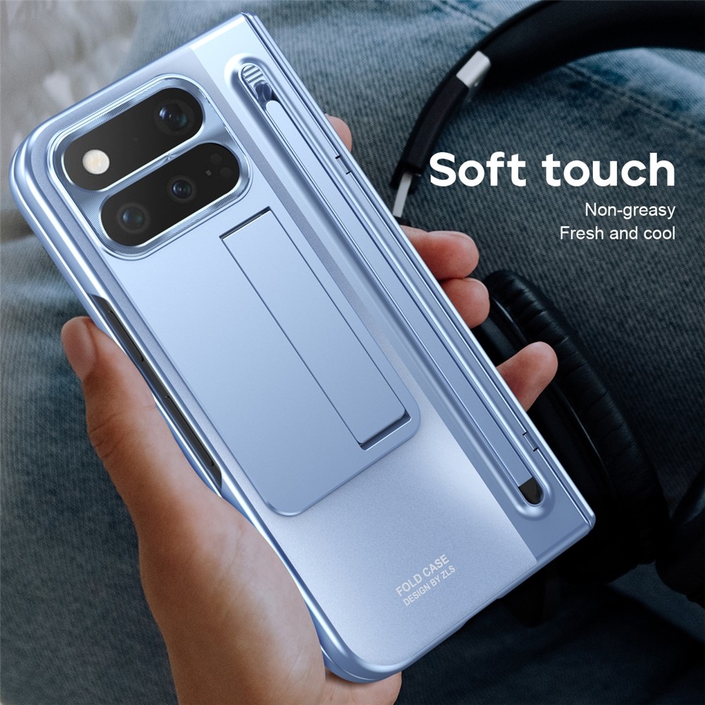 Hinge műanyag tok érintőceruzával és kijelzővédővel a Google Pixel 11 Pro Foldhoz – kék