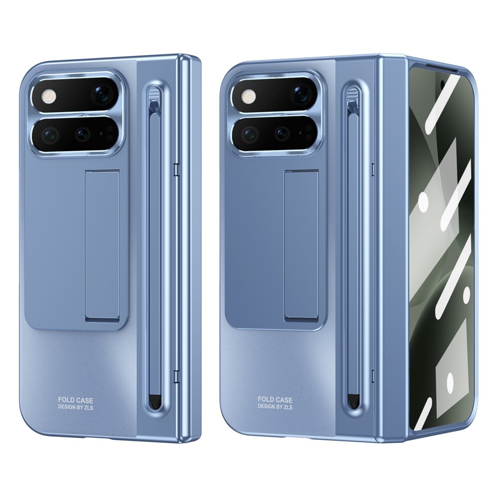 Hinge műanyag tok érintőceruzával és kijelzővédővel a Google Pixel 11 Pro Foldhoz – kék