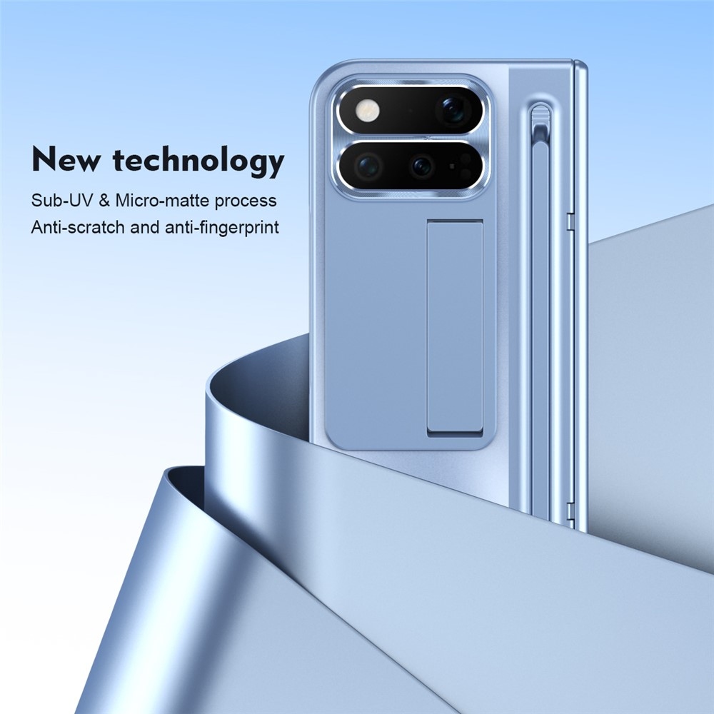 Hinge műanyag tok érintőceruzával és kijelzővédővel a Google Pixel 11 Pro Foldhoz – kék