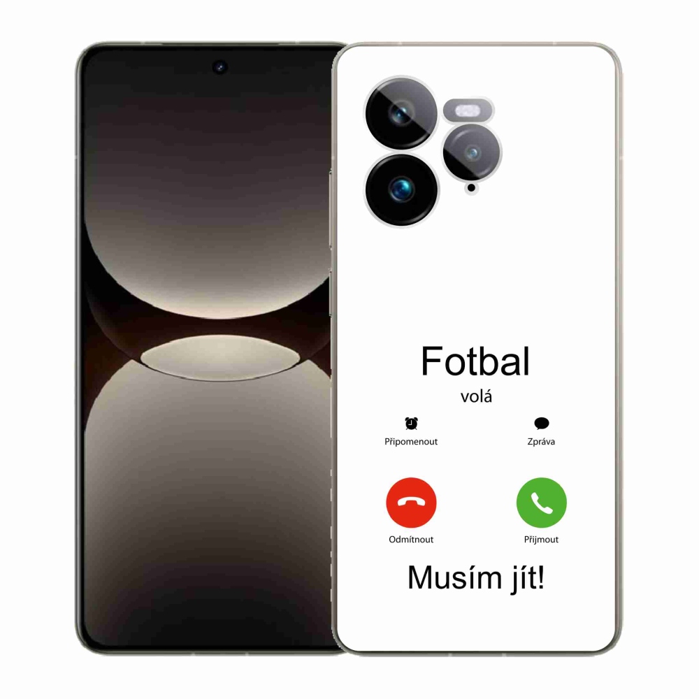 Gél borítás mmCase a Realme GT 7 Pro 5G-n - futballhívások fehér háttérrel