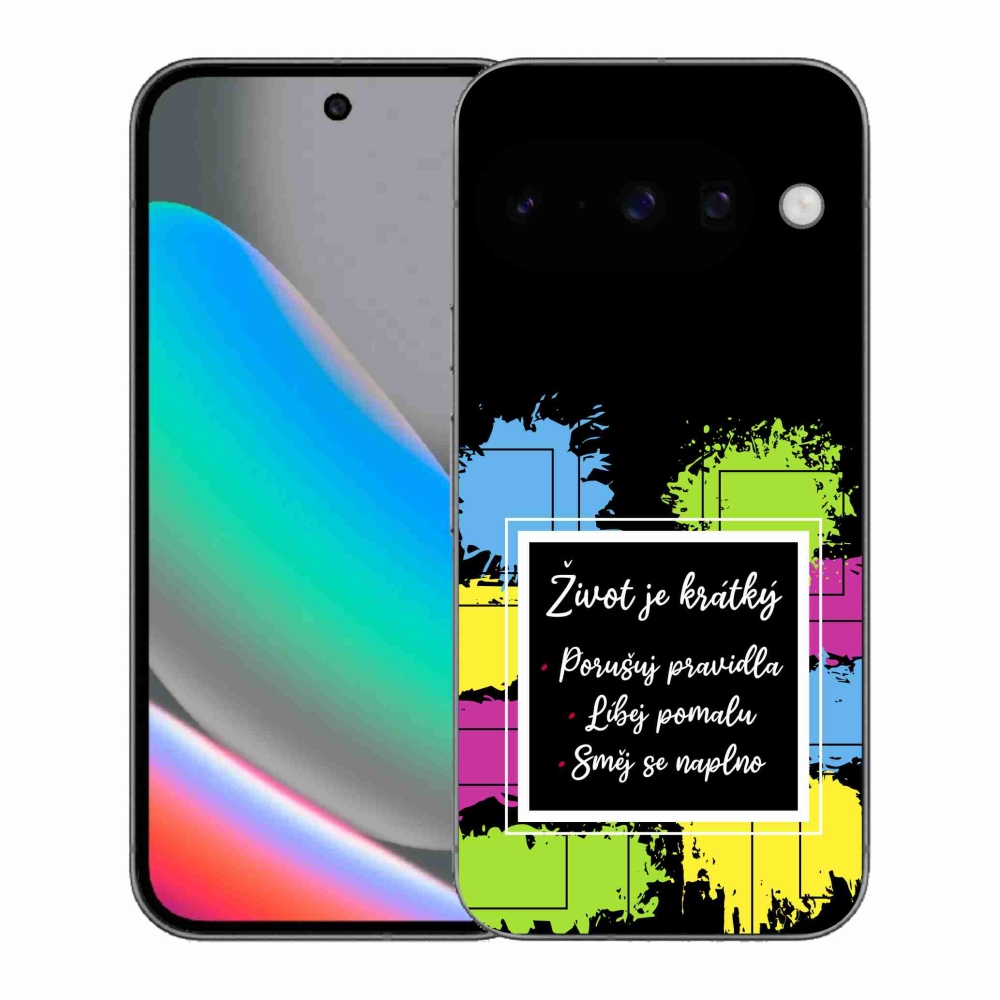 Gél borítás mmCase a Google Pixel 10 - Idézet 5 fekete háttérrel