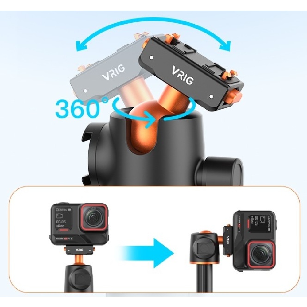 VRIG teleszkópos szelfibot 140 cm-es állvánnyal Insta360 X5-höz és Ace Pro 2-höz