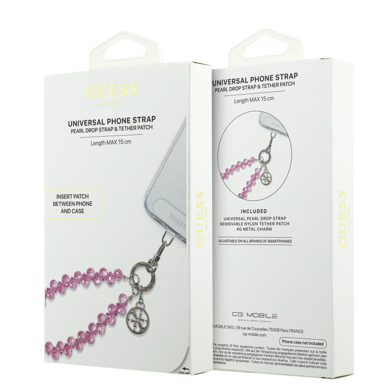 Guess univerzális kézi pánt kristályok 4G Charm rózsaszínű