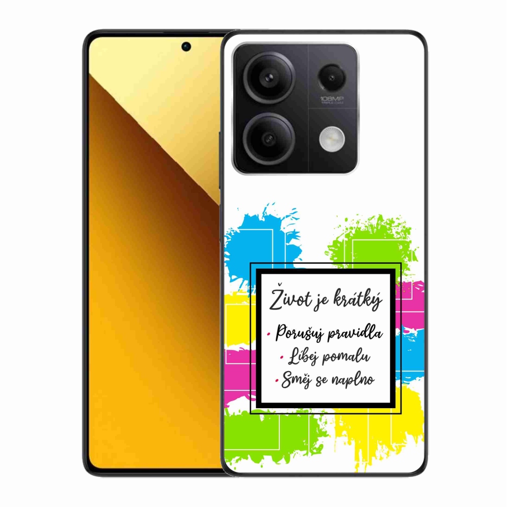 Gél borítás mmCase a Xiaomi Redmi Note 13 5G készülékhez - Idézet 5 fehér háttér