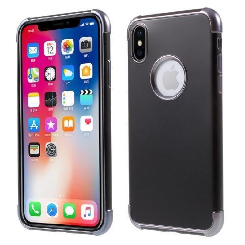 Sima zselés tok kontrasztos szegéllyel iPhone X készülékhez - szürke