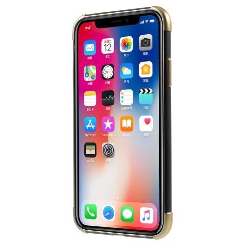 Sima zselés tok kontrasztos szegéllyel iPhone X készülékhez - arany színben