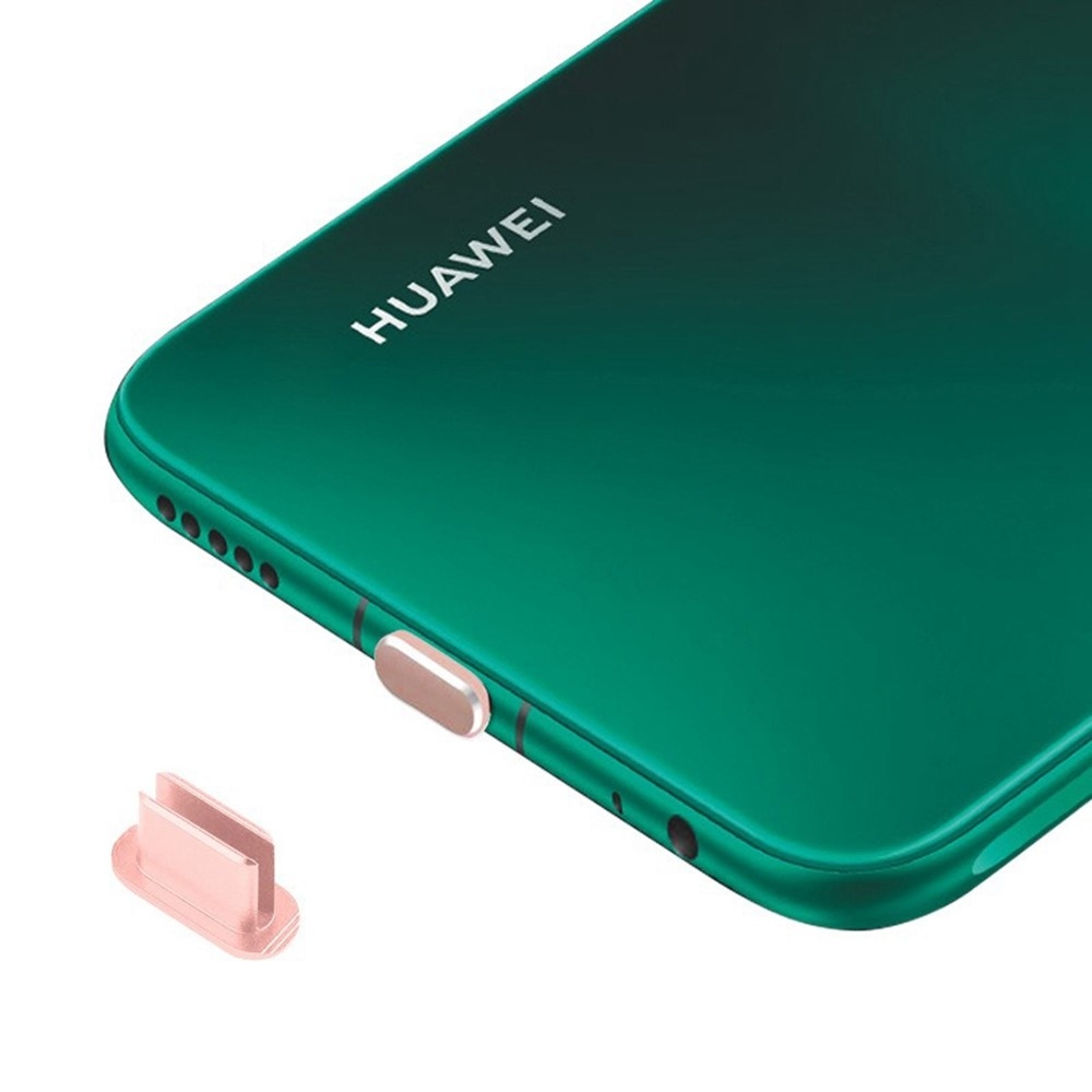 USB-C-csatlakozóhoz való alumínium porvédő fedél – rózsaszín-arany