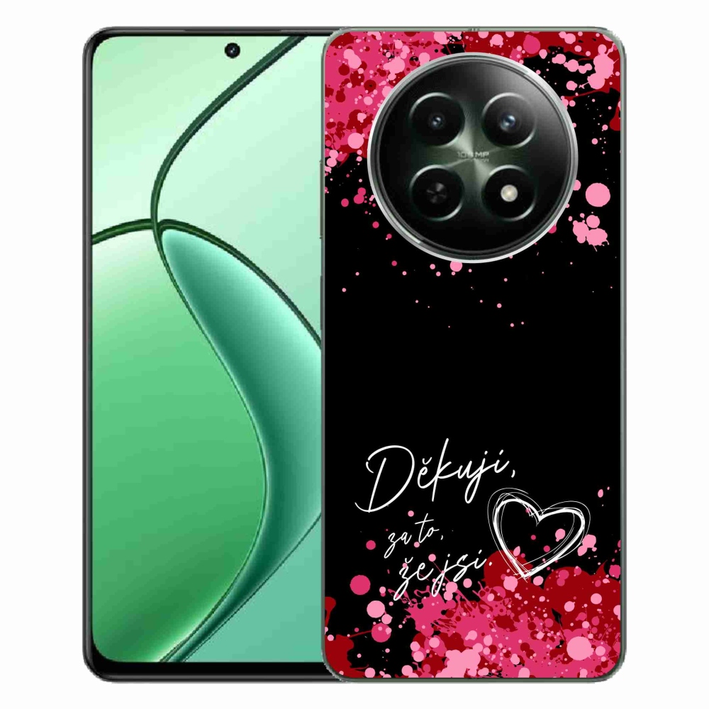 Gél borító mmCase a Realme 12 5G/12x 5G készülékhez - szerelmes szöveg 2 fekete háttér