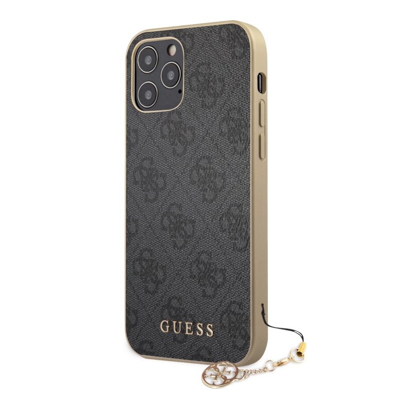 Guess 4G Charms hátlap iPhone 12/12 Pro 6.1 szürke iPhone 12/12 Pro 6.1 szürke borítóhoz