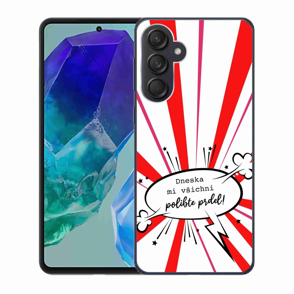 Gél borító mmCase Samsung Galaxy M55 5G - vicces szöveg 15 fehér háttérrel