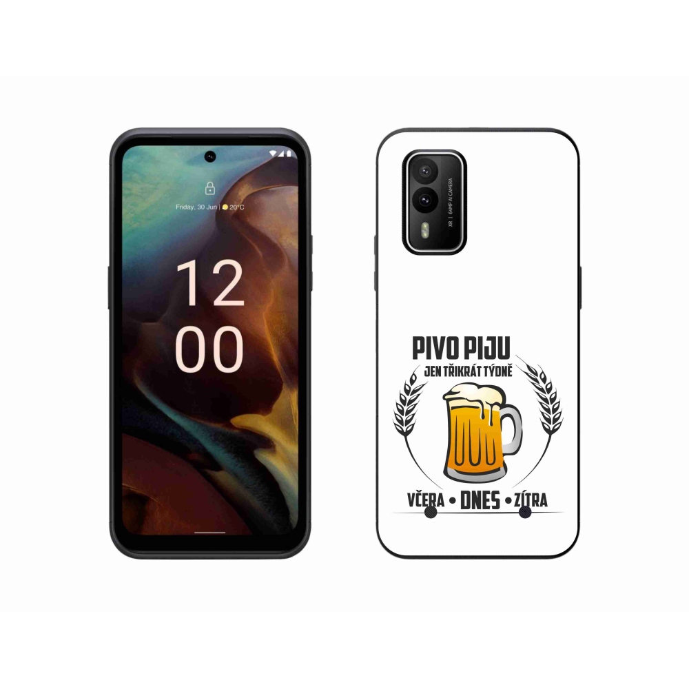 Zselés borító mmCase a Nokia XR21 készülékhez - sör motívum fehér háttérrel