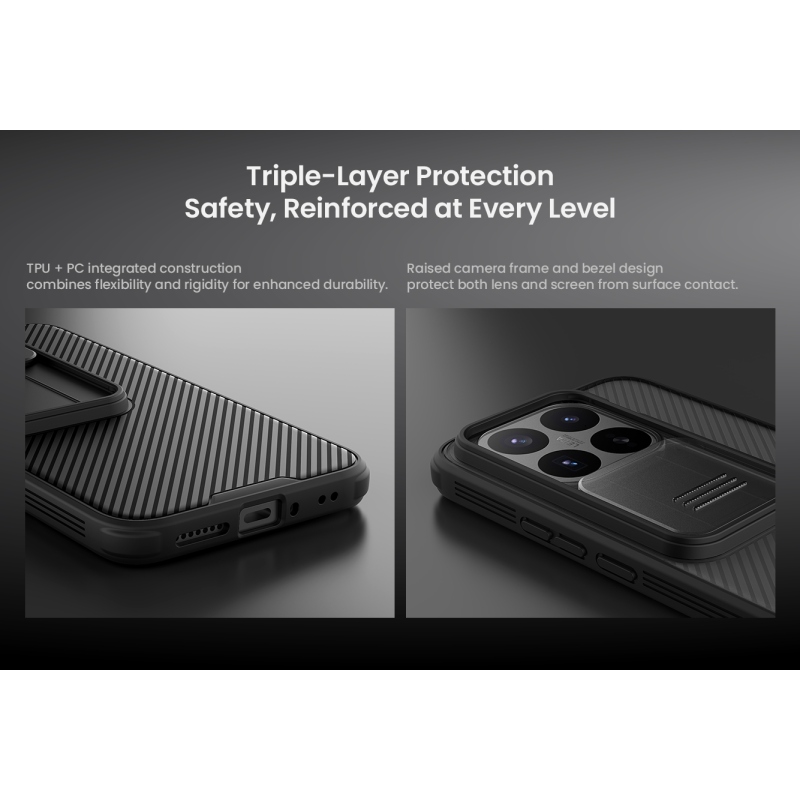 Nillkin CamShield PRO hátsó tok a Xiaomi 17T Pro-hoz, átlátszó fekete