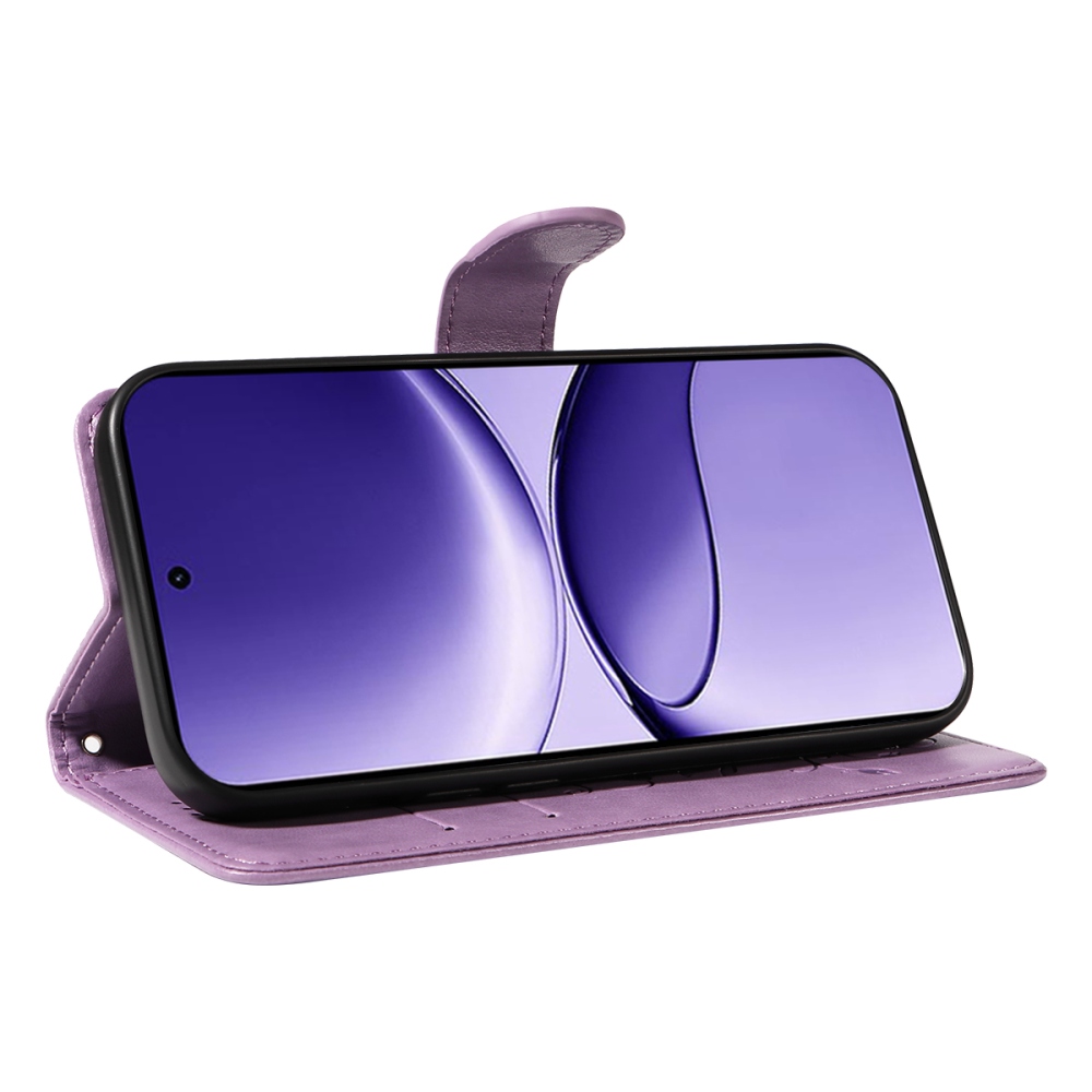 Virágok könyv tok a Xiaomi Poco F7 5G-hez - világos lila