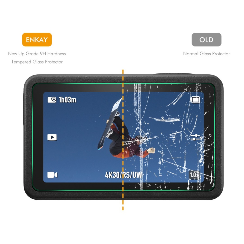ENKAY edzett üveg képernyővédő DJI Osmo Action 4 és 3 kamerákhoz