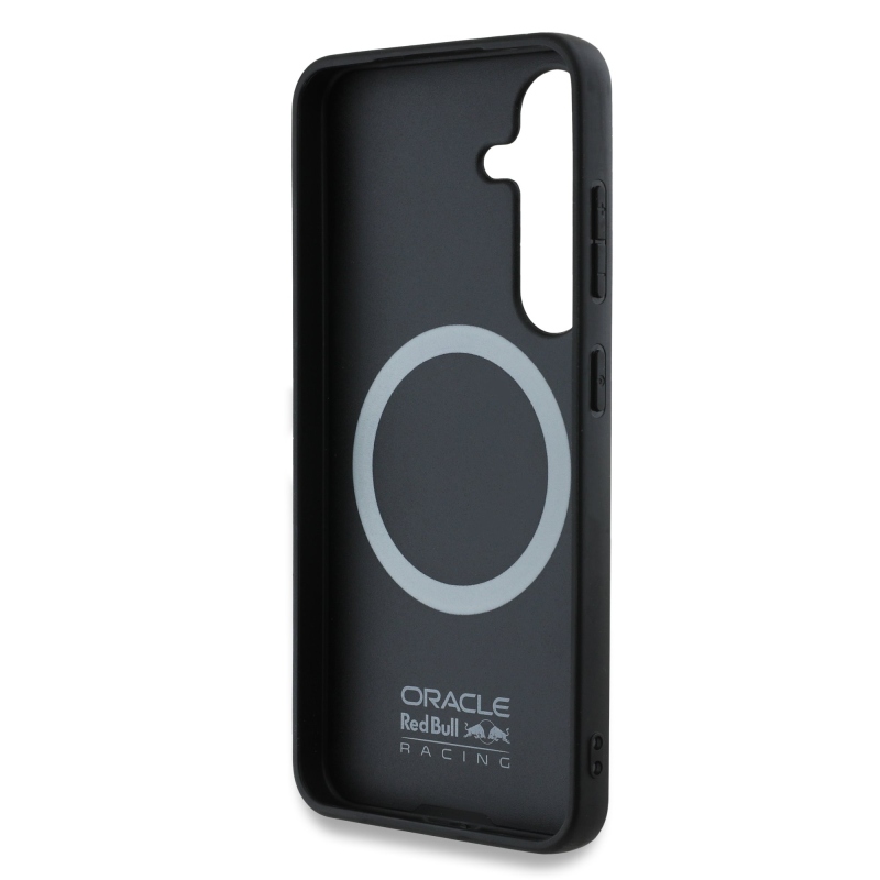 Red Bull bőr hálós, dombornyomott logós MagSafe hátlap Samsung Galaxy S25 készülékhez, sötétkék