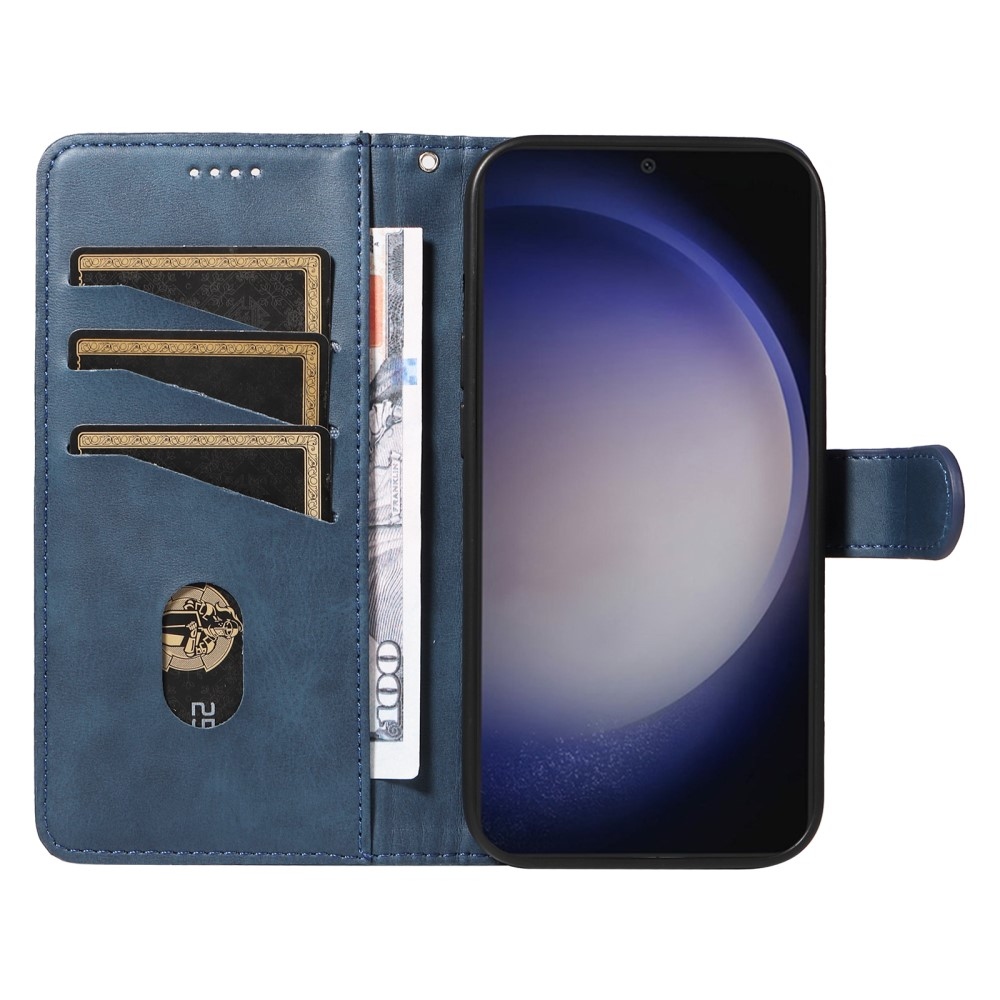 Póló alakú könyvtáska Samsung Galaxy S24+/S25+ készülékhez - kék