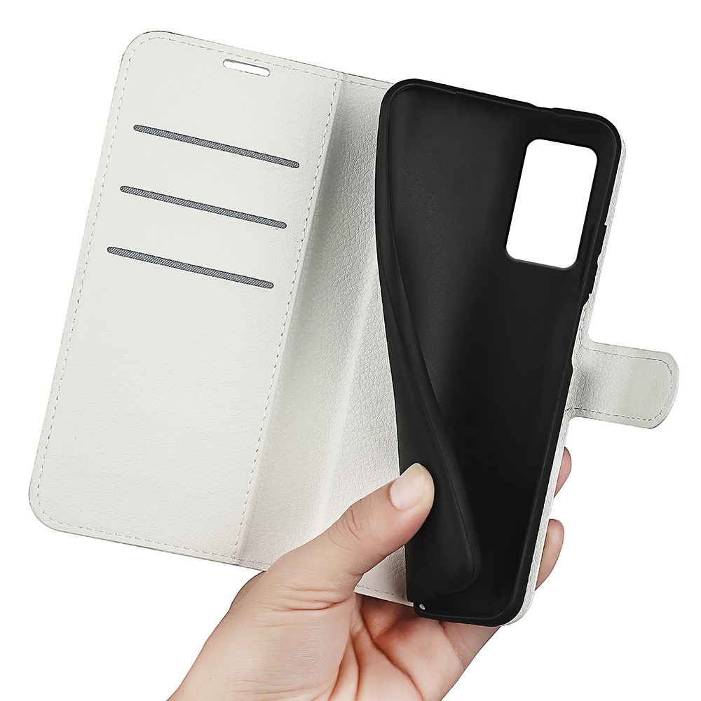 Litchi könyv tok Xiaomi Redmi Note 12S-hez - fehér