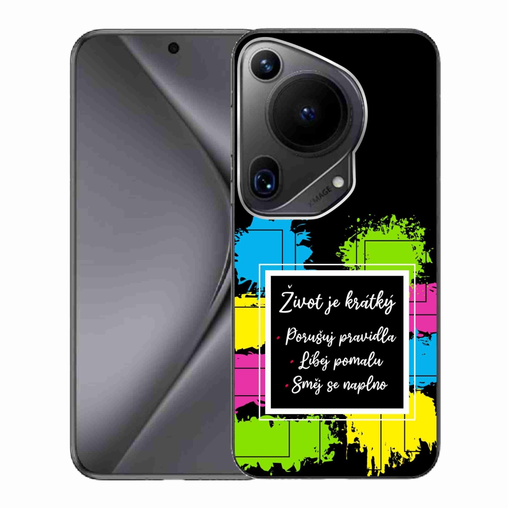 Gél borító mmCase a Huawei Pura 70 Ultra - idézet 5 fekete háttérrel