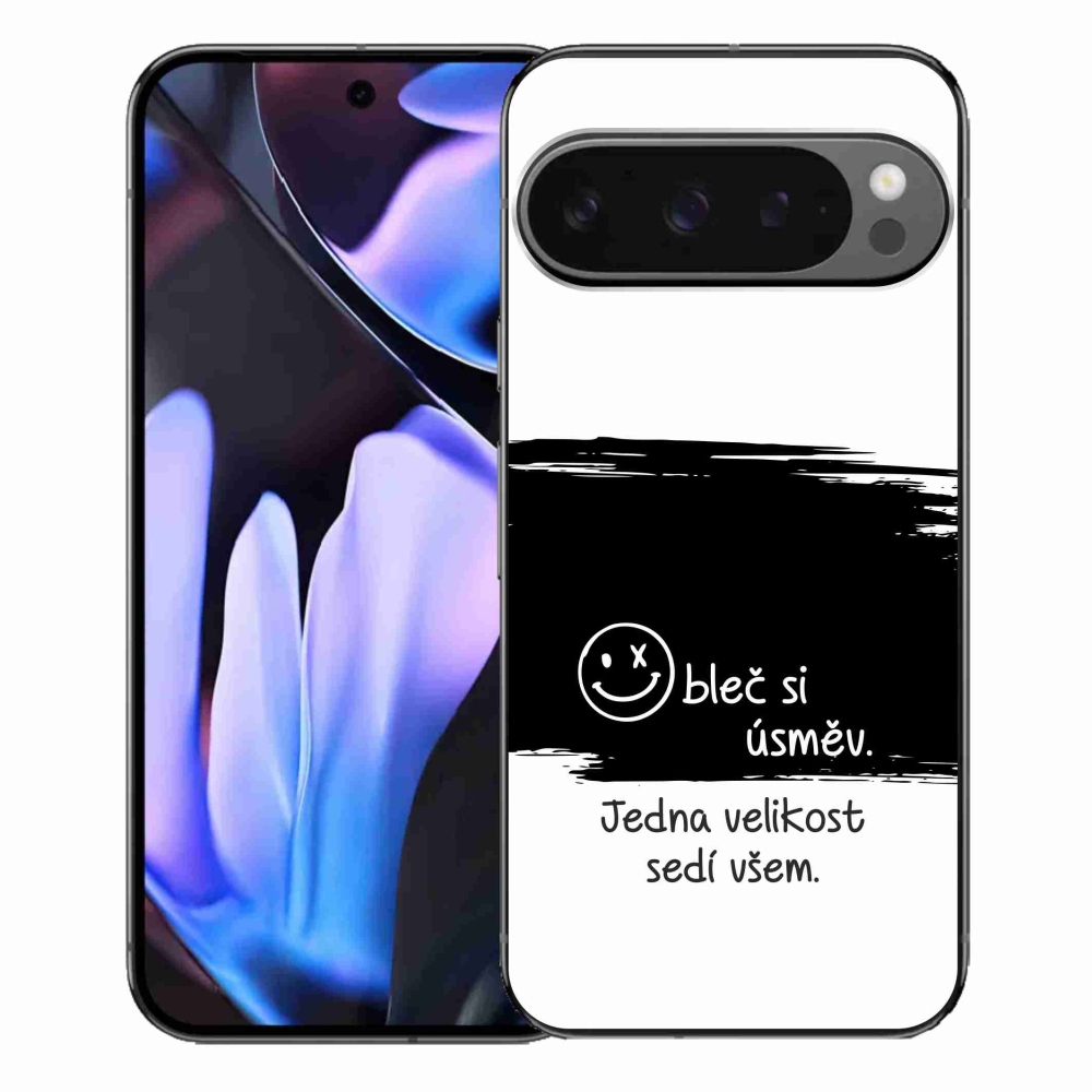 Gél borítás mmCase a Google Pixel 9 Pro XL-hez - vicces szöveg 8 fekete és fehér háttérrel