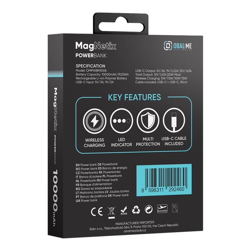 CSOMAGOLÁS: ME MagNetix 10000 mAh-s powerbank, fekete