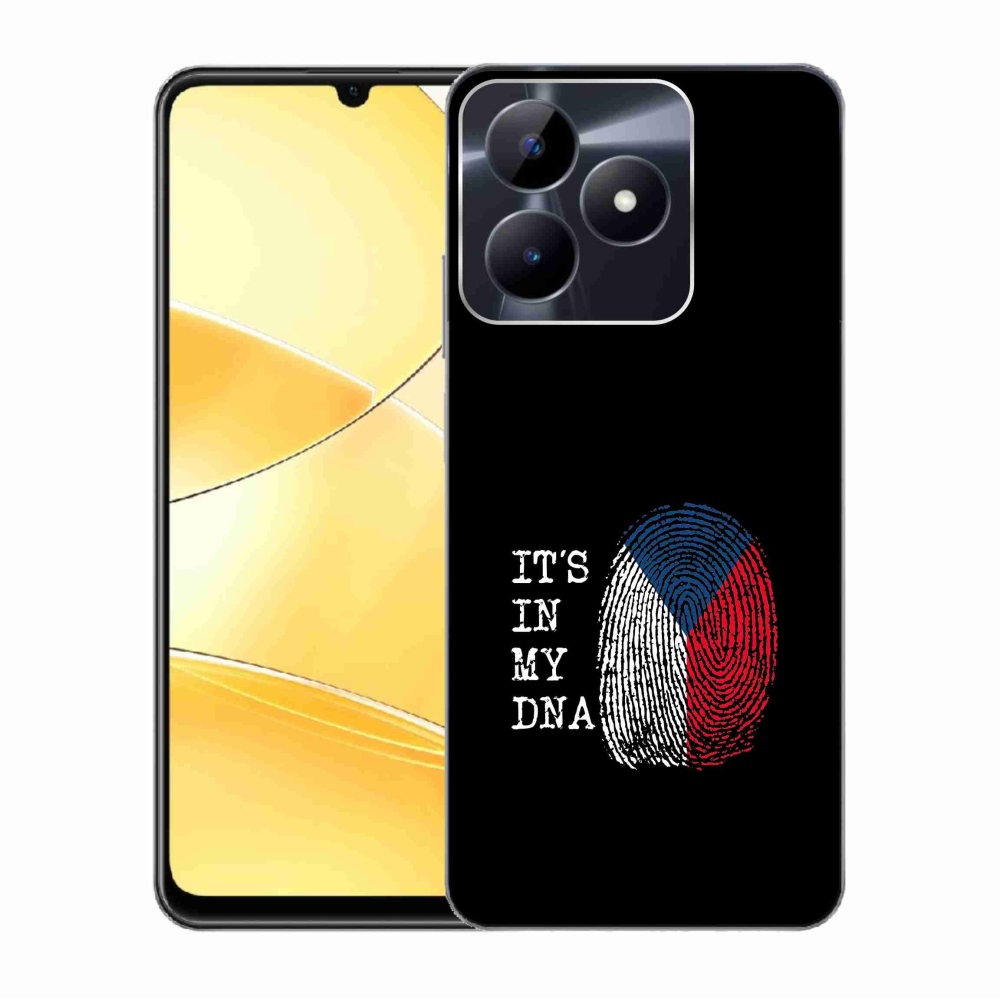 Zselés borító mmCase a Realme C51/C53 készülékhez - zászlós ujjlenyomat fekete háttérrel