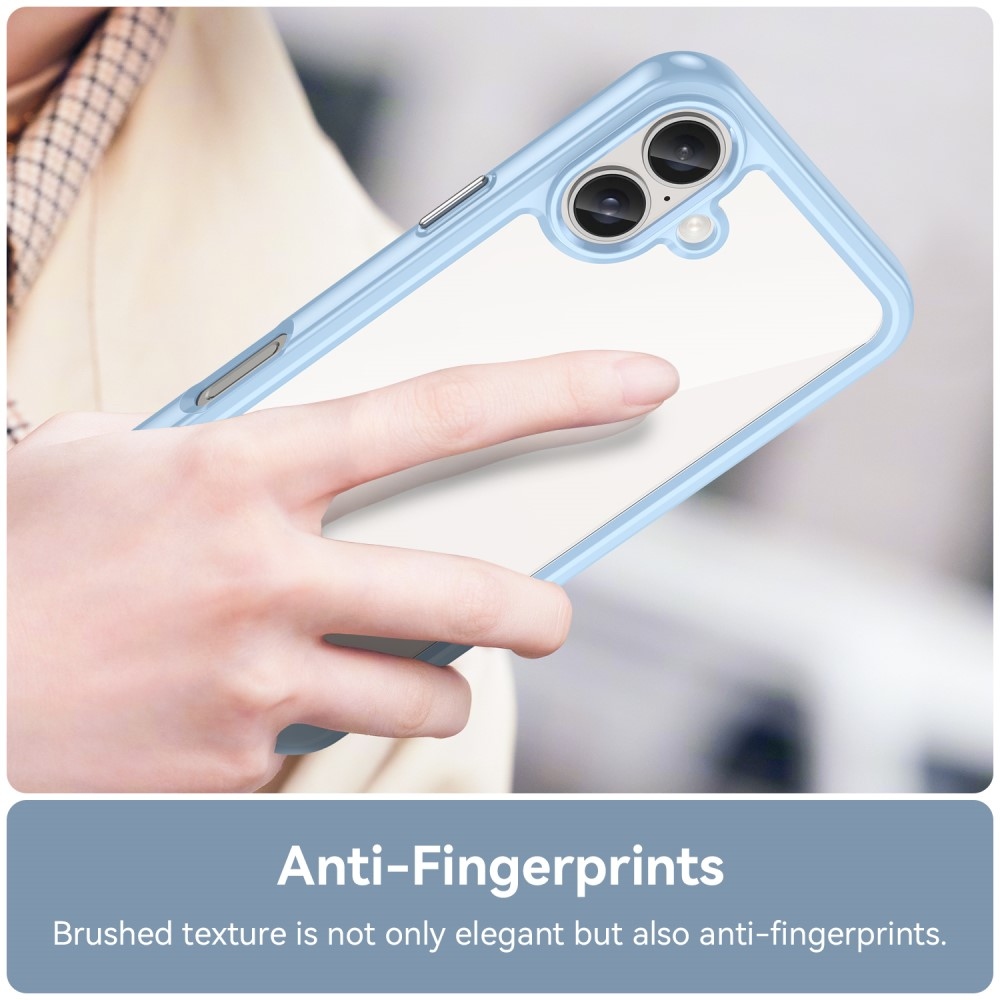 Gél tok fix hátlappal iPhone 16 készülékhez - kék