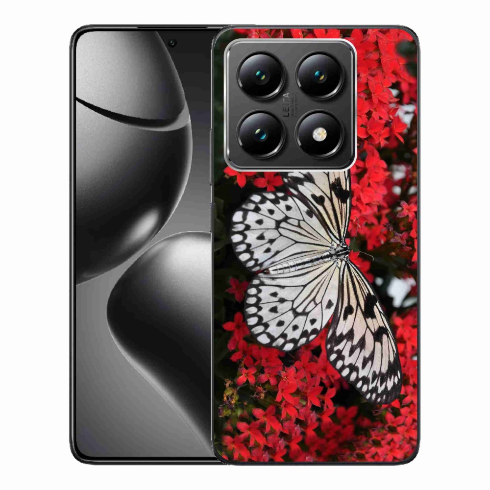 Gél borítás mmCase a Xiaomi 14T-hez - fekete és fehér pillangó 1