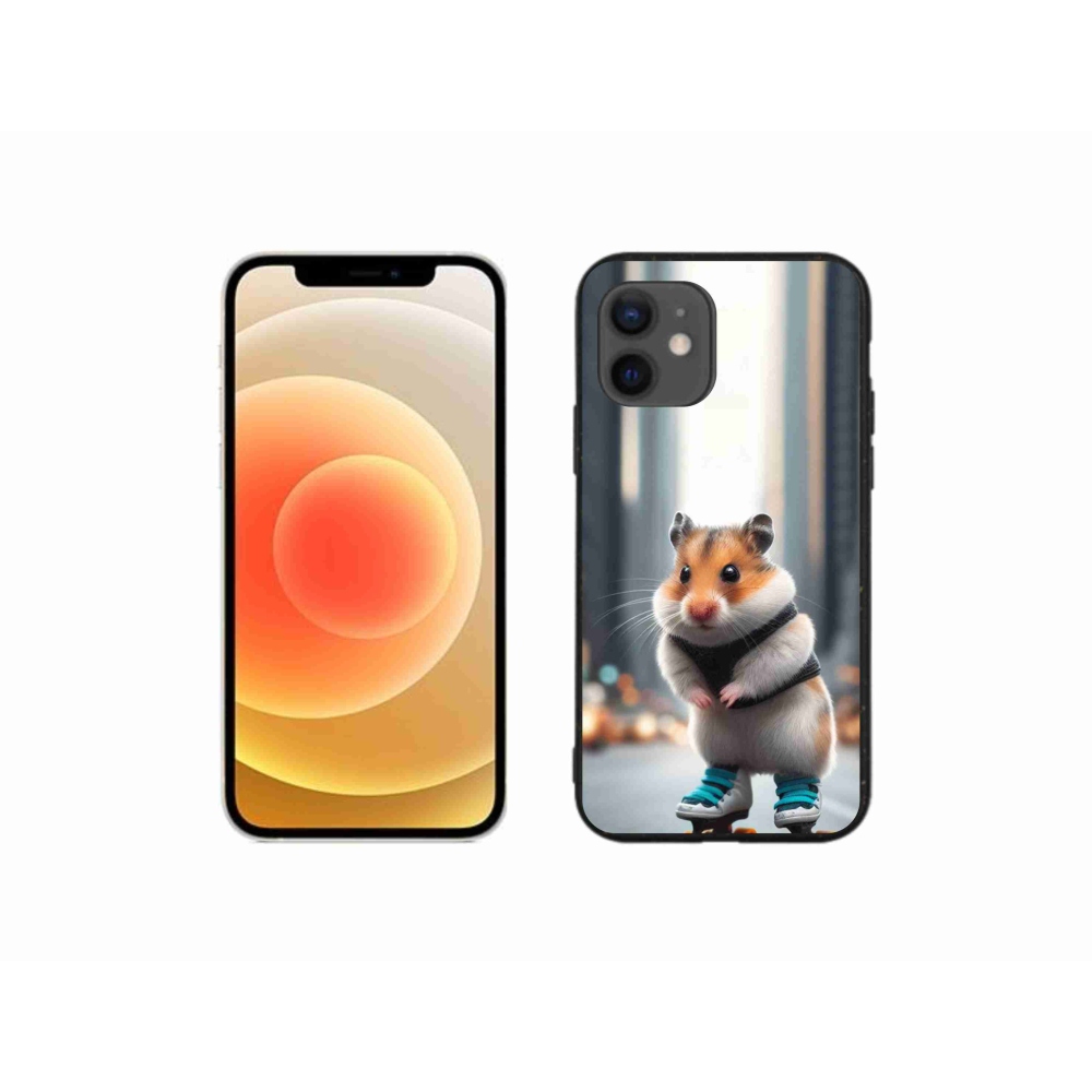 Zselés borítás mmCase iPhone 12 mini készülékhez - hörcsög korcsolyán