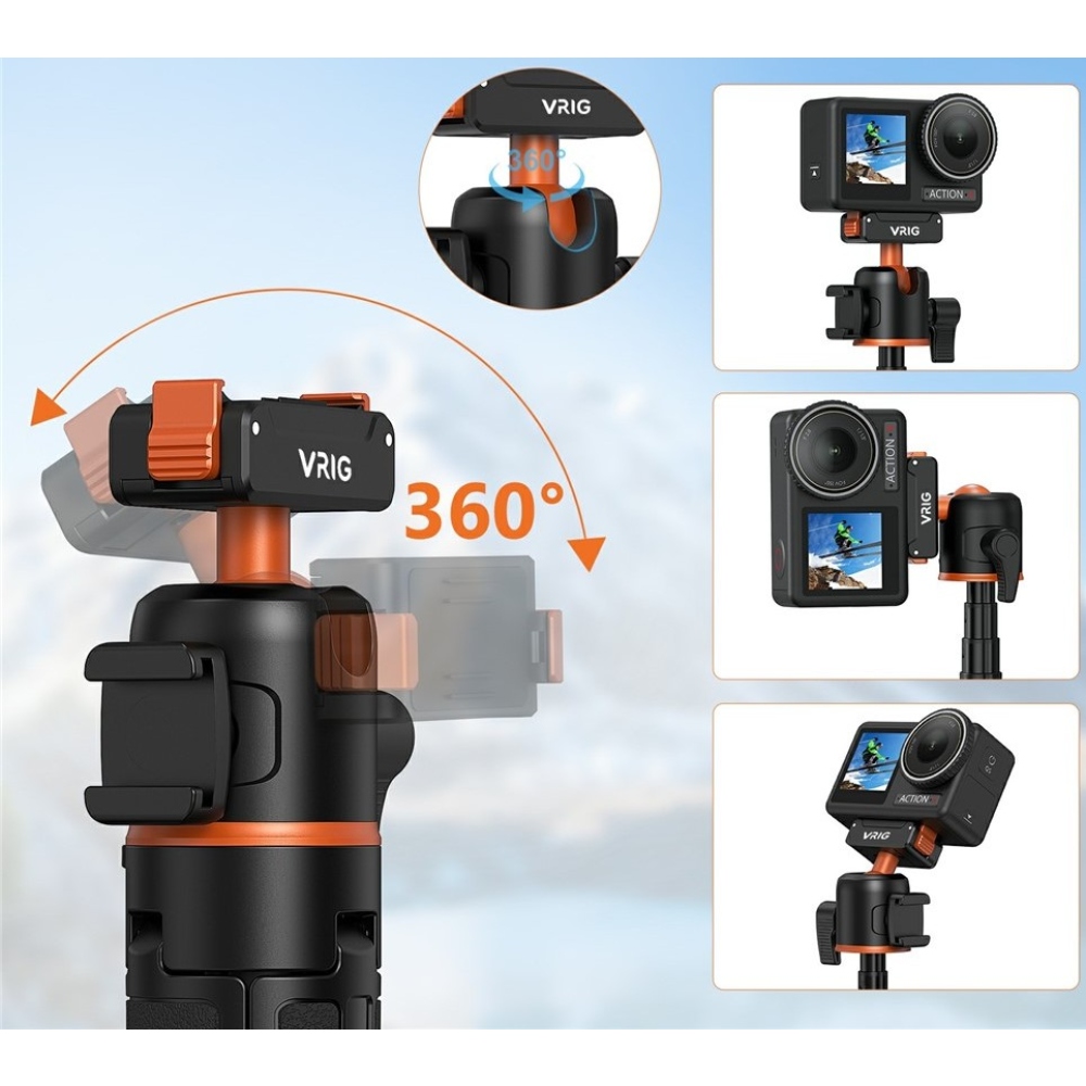 VRIG mágneses gyorskioldós állvány DJI Osmo Action 5 Pro, 4 és 3 kamerákhoz