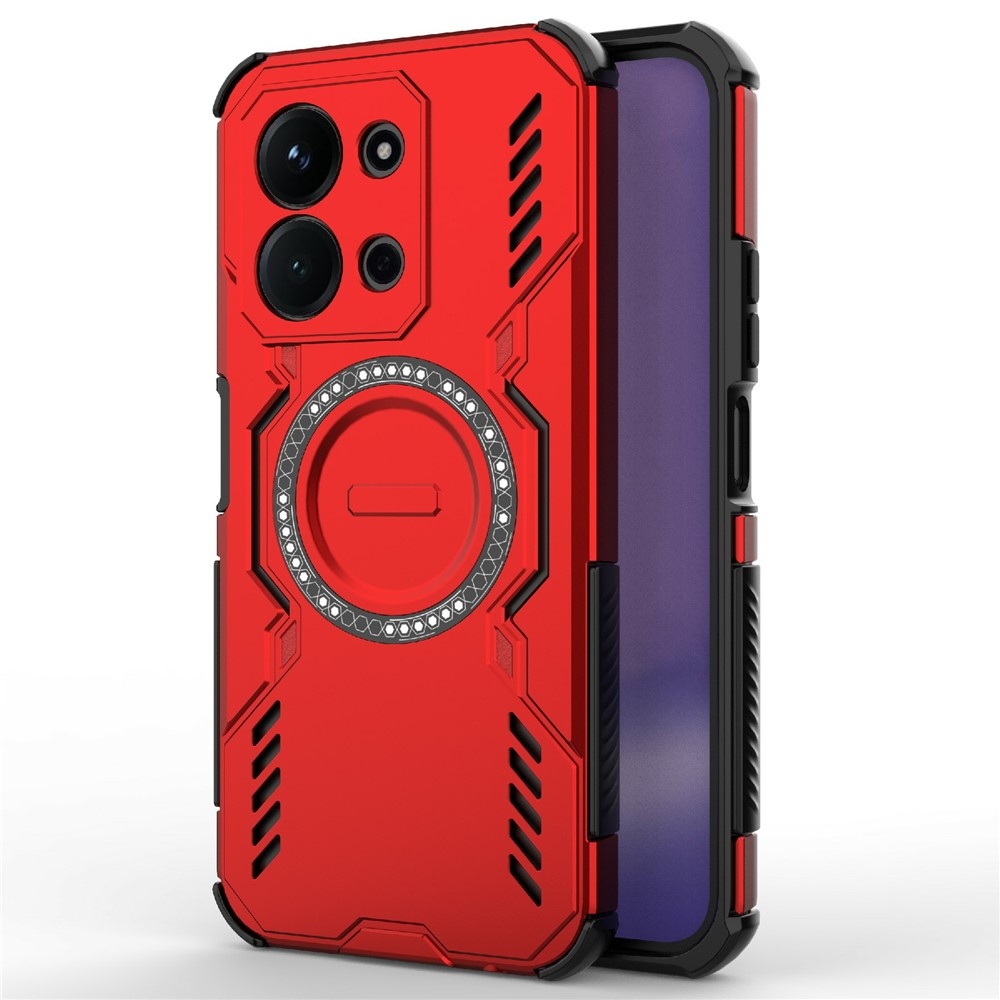 Üreges tartós védőburkolat MagSafe-fel a Xiaomi Redmi 15C 4G (171mm)/Poco C85 4G (171mm) - piros