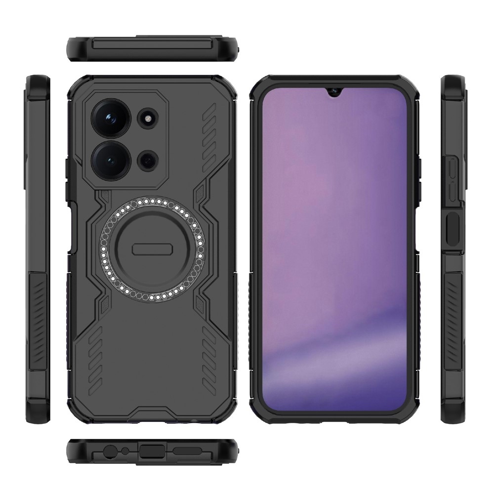 Üreges, tartós burkolat MagSafe-vel Xiaomi Redmi 15C 4G/5G (173mm)/Poco C85 (173mm) - fekete