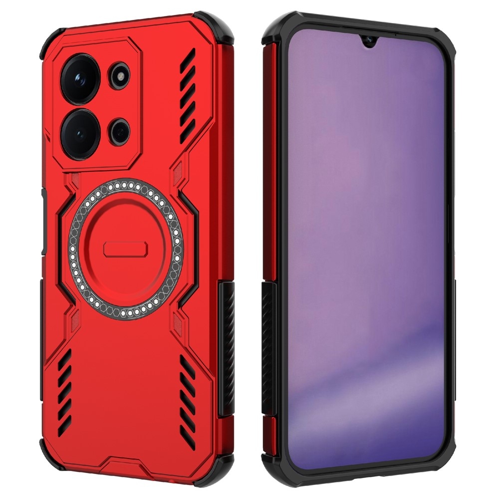 Üreges, tartós burkolat MagSafe-vel Xiaomi Redmi 15C 4G/5G (173mm)/Poco C85 (173mm) - piros